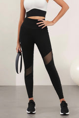 Detailed Translucent High-Waisted Leggings 25"
