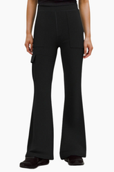 High Waist Pockets Flared Pants