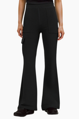High Waist Pockets Flared Pants