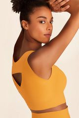 Active Yellow Hollow Sports Bras