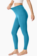 MALACHITEGREEN-High-Waisted Seamless Yoga Leggings 28"
