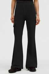 High Waist Pockets Flared Pants
