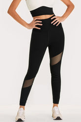 Detailed Translucent High-Waisted Leggings 25"