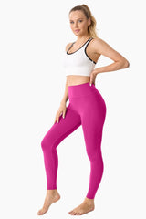 PINK-High-Waisted Seamless Yoga Leggings 28”