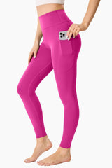 PINK-High-Waisted Seamless Yoga Leggings 28”