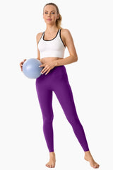 PURPLE-High-Waisted Seamless Yoga Leggings 28"