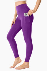 PURPLE-High-Waisted Seamless Yoga Leggings 28"