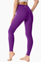 PURPLE-High-Waisted Seamless Yoga Leggings 28"