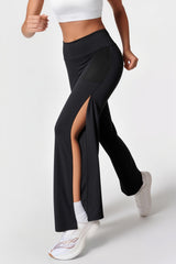 Breathable Side Split Wide Flared Pants