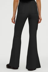 High Waist Pockets Flared Pants