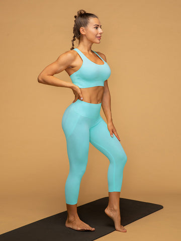 Air Vent Tank Top Low Waist Cropped Leggings Set