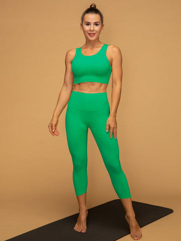 Mid Waist Butt Lifting Cropped Tank Top Set