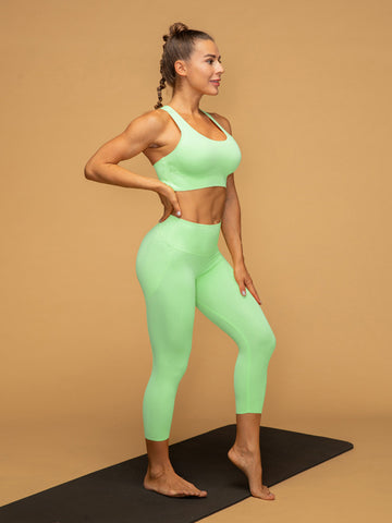 Air Vent Tank Top Low Waist Cropped Leggings Set