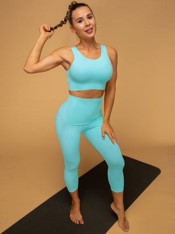 Air Vent Tank High Waist Cropped Leggings Yoga Set