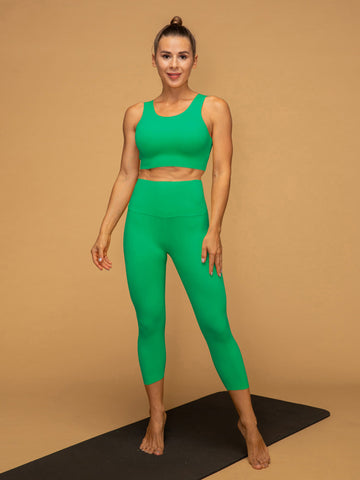 High Waist Cropped Tank Top Buttery Soft Set