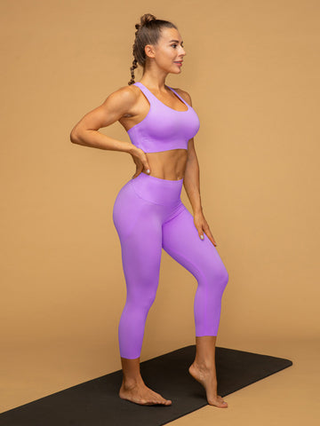 Air Vent Tank Top Low Waist Cropped Leggings Set