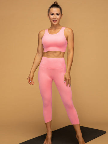 Mid Waist Butt Lifting Cropped Tank Top Set