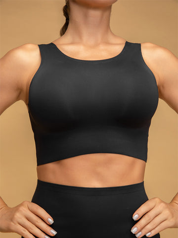 Cropped Tops Wide Racerback Seamless Workout Bra