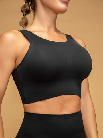 Cropped Tops Wide Racerback Seamless Workout Bra