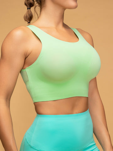 Cropped Tops Wide Racerback Seamless Workout Bra