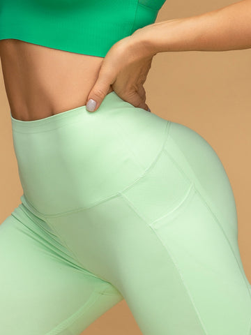 Casual Mid Rise 7/8 Leggings With Pockets Tank Set