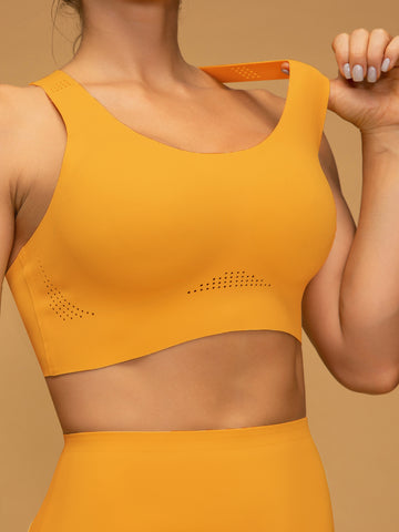 Air Vent Seamless Breathable Cross Back Sports Bra