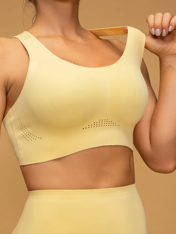 Air Vent Seamless Breathable Cross Back Sports Bra