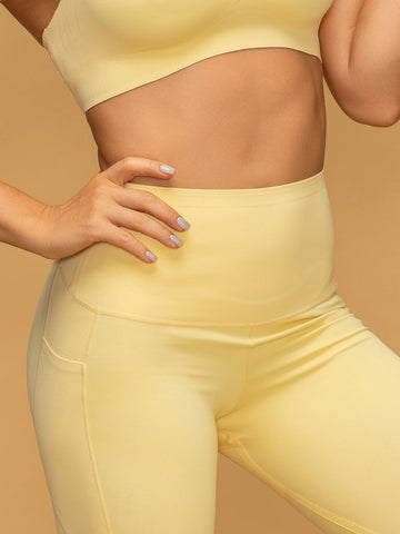 Mid Rise 7/8 Pocketed Leggings Thin Strap Top Set