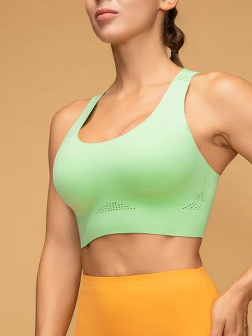 Air Vent Seamless Breathable Cross Back Sports Bra