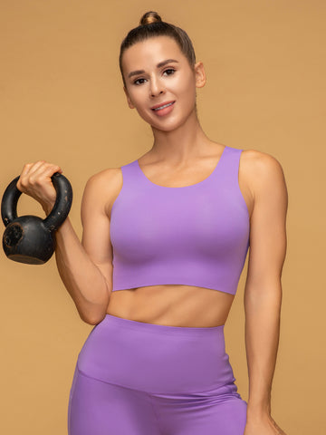 Cropped Tops Wide Racerback Seamless Workout Bra