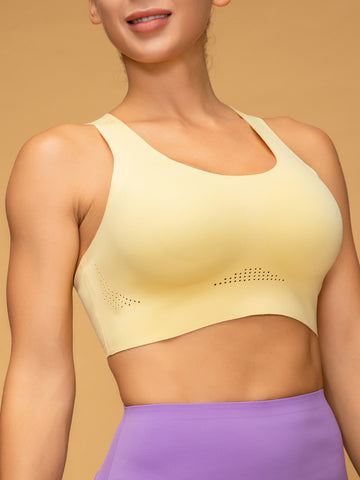 Air Vent Seamless Breathable Cross Back Sports Bra