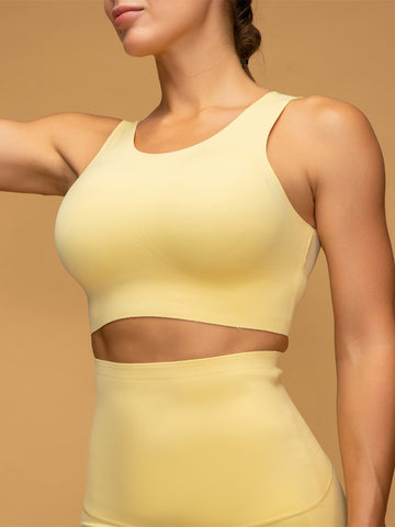 Cropped Tops Wide Racerback Seamless Workout Bra