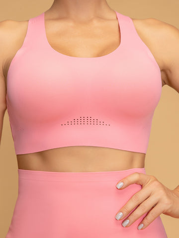 Air Vent Seamless Breathable Cross Back Sports Bra
