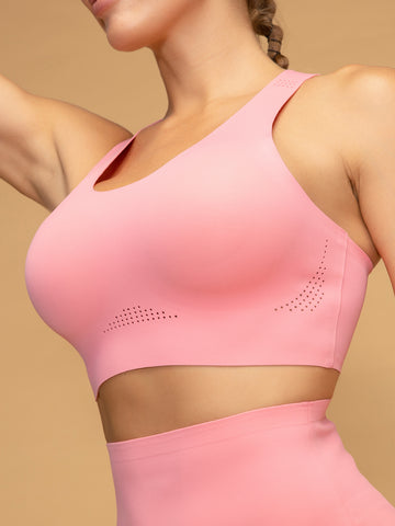 Air Vent Seamless Breathable Cross Back Sports Bra