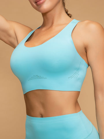 Air Vent Seamless Breathable Cross Back Sports Bra
