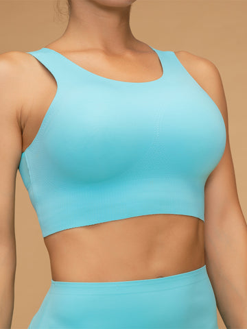 Cropped Tops Wide Racerback Seamless Workout Bra