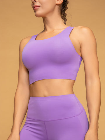 Cropped Tops Wide Racerback Seamless Workout Bra