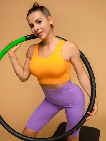 Cropped Tops Wide Racerback Seamless Workout Bra