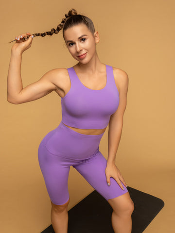 High Waist Butt Lifting Shorts Cropped Tank Set