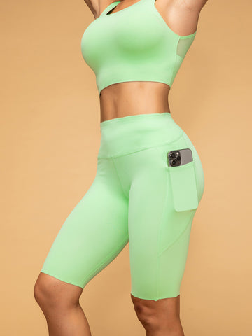 Low Rise Pocketed Leggings Cropped Tank Set
