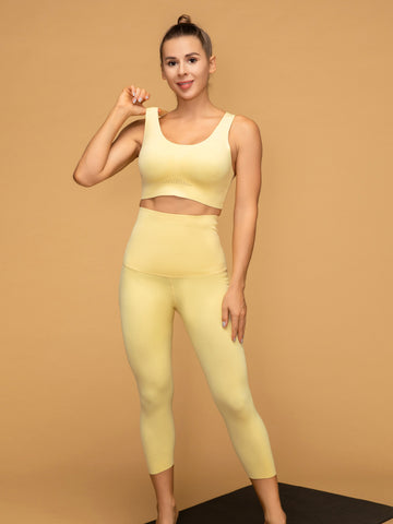 Air Vent Tank High Waist Cropped Leggings Yoga Set