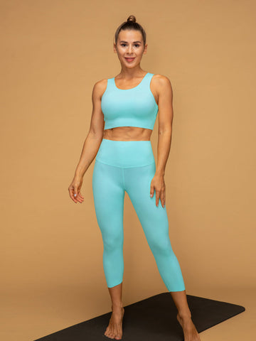 Mid Waist Butt Lifting Cropped Tank Top Set