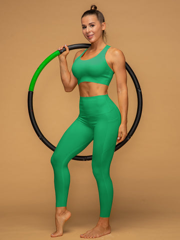 Mid Rise 7/8 Pocketed Leggings Air Vent Tank Yoga Set