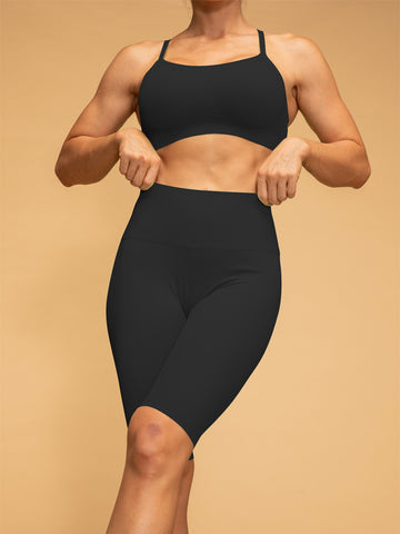 Low Waist Compressive Shorts & Sport Bra Set