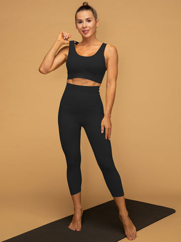 Air Vent Tank High Waist Cropped Leggings Yoga Set