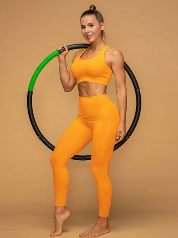 Mid Rise 7/8 Pocketed Leggings Air Vent Tank Yoga Set