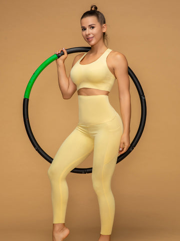High Rise 7/8 Pocketed Leggings Air Vent Tank Workout Set