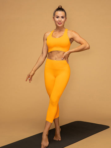 Air Vent Tank Top Low Waist Cropped Leggings Set