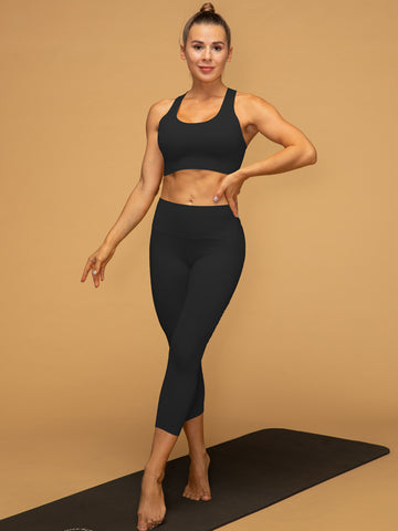 Air Vent Tank Top Low Waist Cropped Leggings Set