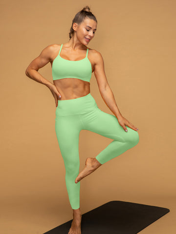 Low Rise 7/8 Pocketed Leggings Thin Strap Top Set